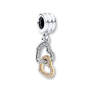 Pandora two tone charm Interlocking Hearts